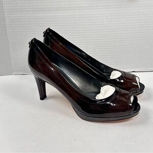 Stuart Weitzman Ombré Patent Leather‎ Peep Toe Pumps Sz 10